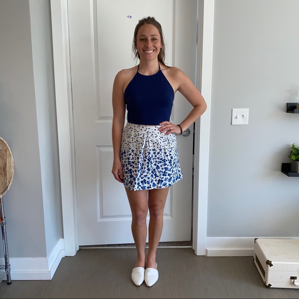 Banana republic blue floral skirt